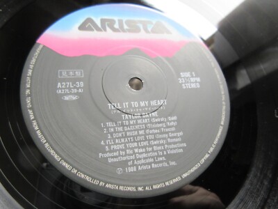 Taylor Dayne Tell It to My Heart Japan Promo Vinyl LP with OBI