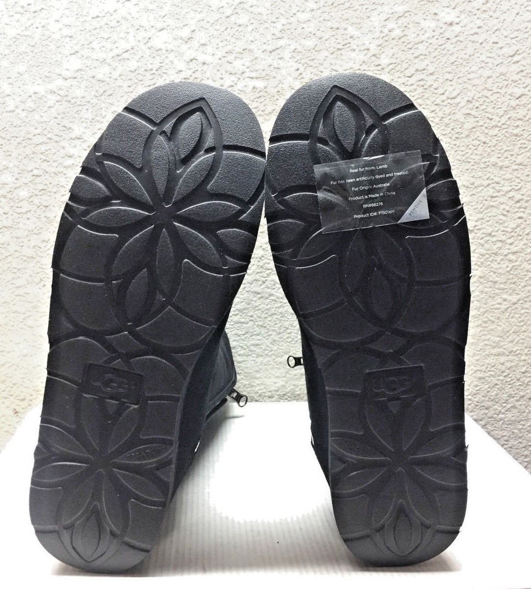 UGG CLASSIC SHORT ABREE II NERO BLACK WATER RESISTANT Boot US 12