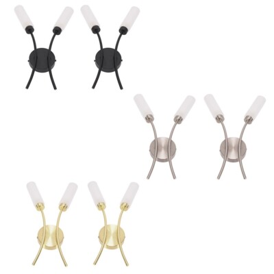 Paar 2 Arm Wand Leuchten Wohnzimmer Flur Lounge Leuchten LED Leuchtmittel