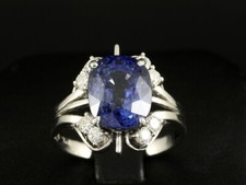 Großer Saphir Brillant Ring ca. 7,74ct  Platin  DEGEB-Wertgutachten