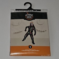 NEW Color Melt Skeleton Halloween Costume Boy Girl Small Glows Under Blacklight