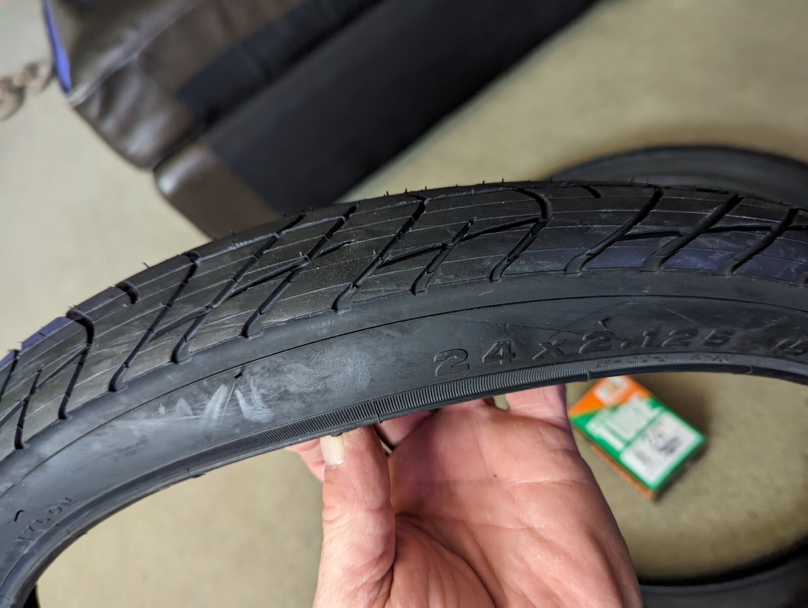 TWO (2) DURO  24X2.125 CRUISER BICYCLE TIRES FATT BLACK,SEMI-SLICK TREAD & TUBES