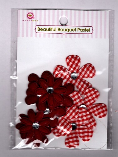 Queen & Co BEAUTIFUL BOUQUET (12) FABRIC FLOWERS scrapbooking card making - Picture 3 of 5