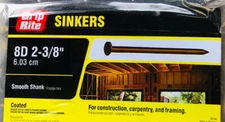 Grip-Rite 8d x 2-3/8 in. Coated Sinkers Framing Nails 5 Lb Box