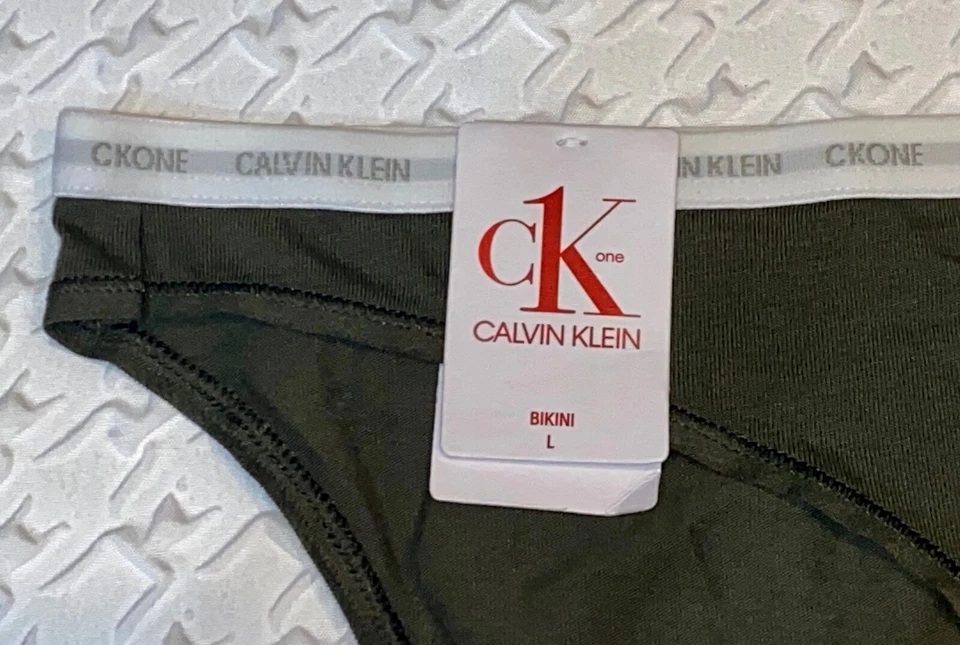 Braguita de bikini CALVIN KLEIN CK One algodón fatiga verde oscuro blanco para mujer talla M 6 L 7 Foto 3 de 4