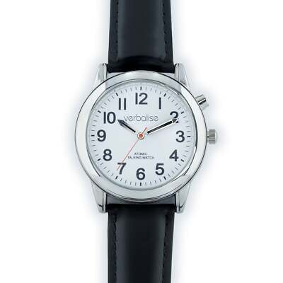 Verbalise Herren Dual Voice sprechende Uhr mit schwarzem Lederarmband VMRC-106LBK