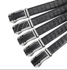 Leather Belt, Durable Men Ratchet Automatic Buckle Straps