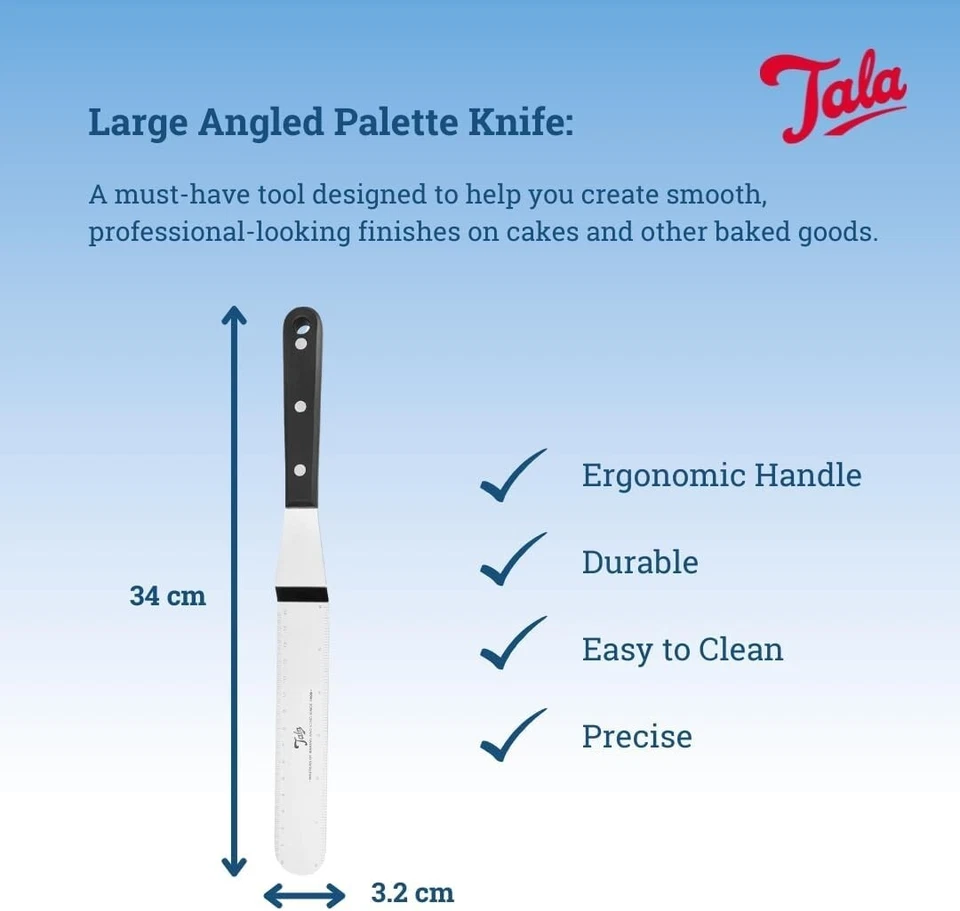 Tala Palette Knife Spatula Cake Smoother Icing Stainless Steel Angle Large 33cm - Image 2 of 3