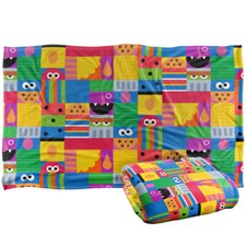 Sesame Street Squares Silky Touch Super Soft Throw Blanket