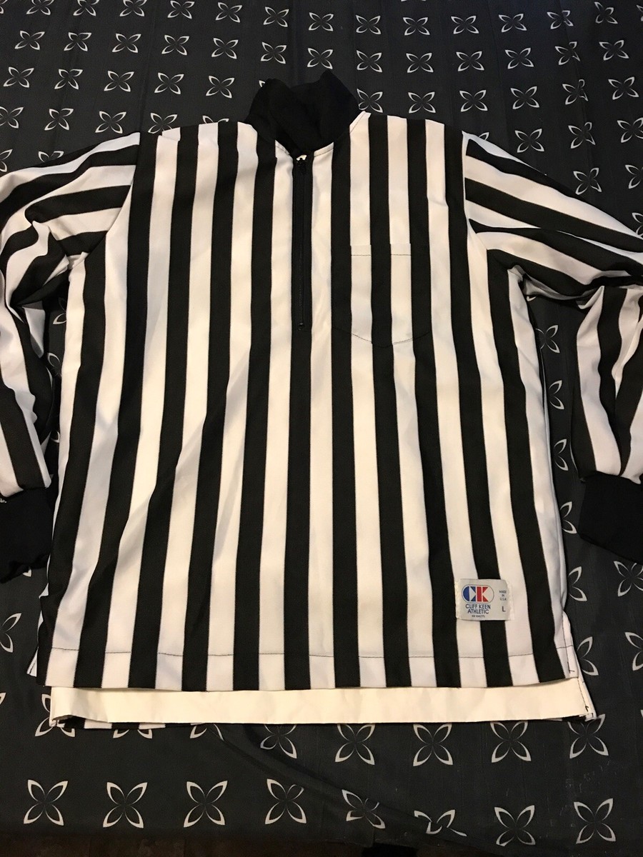 Cliff Keen Athletic Black & White Striped Referee Jacket Size