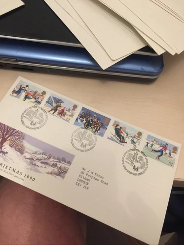 GB FDC Christmas 1990 Snow, Sleighs Etc First Day Cover Bureau Postmark WCP