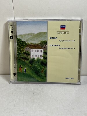 BRAHMS & SCHUMANN- Symphonies No.1 & 4 JOSEF KRIPS VPO LSO 2-CD Decca 1951-60 Re
