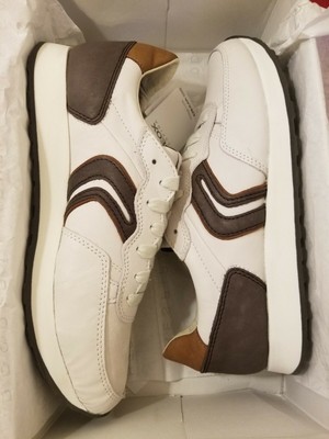 Geox Respira Vincit C Men's Sneakers Low Shoes U845VC White/Dk Coffee Size  7 | eBay