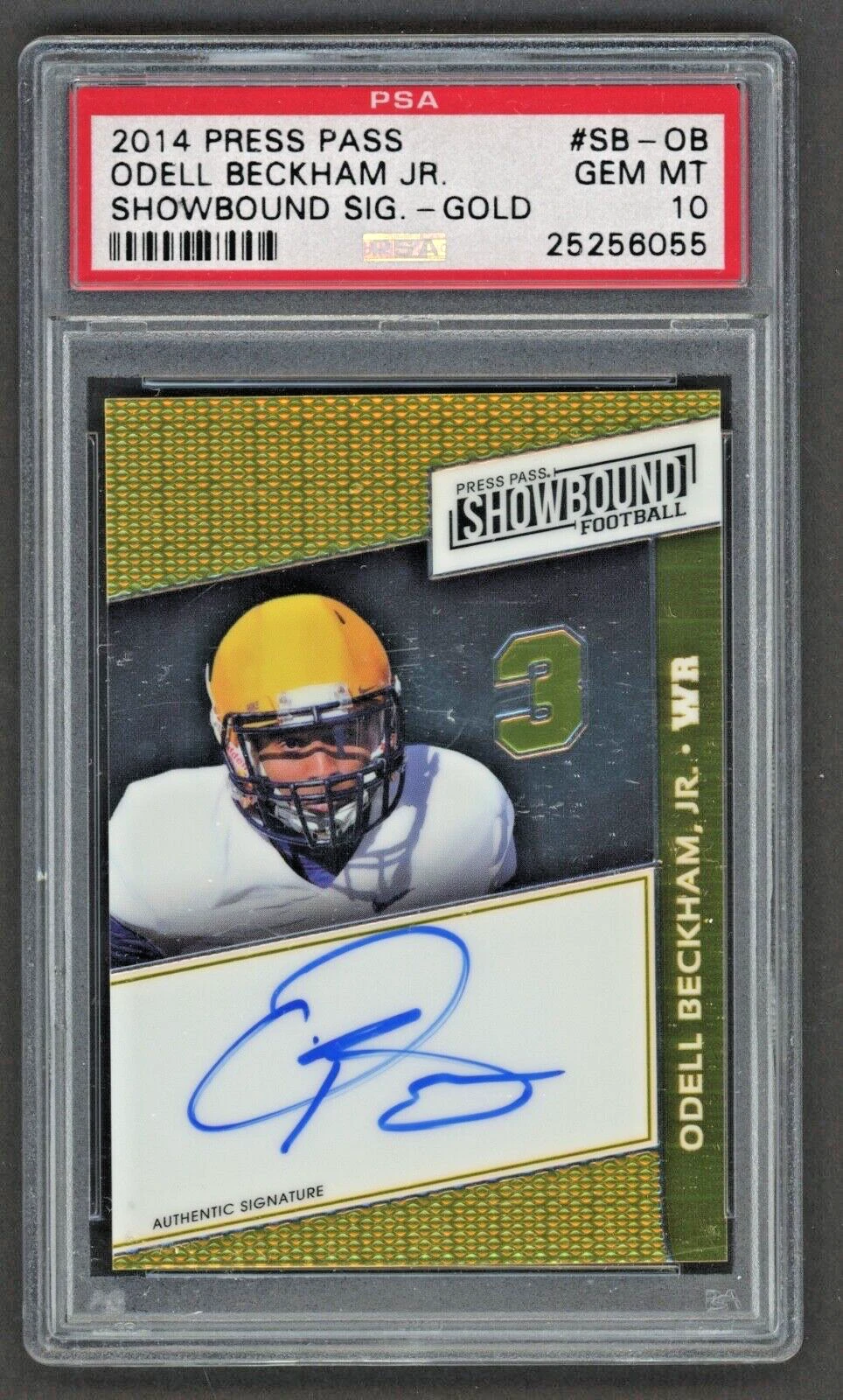 Odell Beckham Jr. Press Pass Showbound Signatures #SBOB Gold