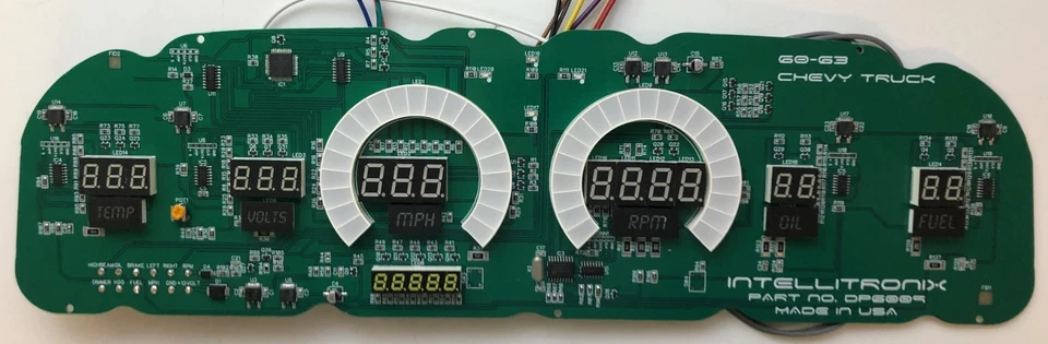Panel de tablero digital para camioneta Chevy 1960-1963 indicadores LED blancos garantía de por vida Foto 3 de 4