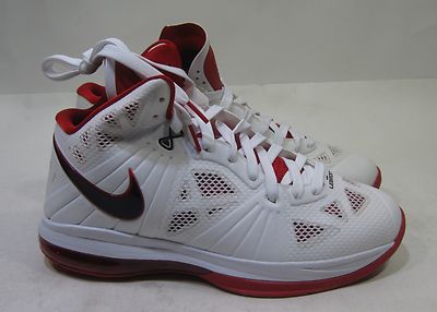 RARE  NEW Nike LeBron 8 (VIII) PS White Black Sport Red 441946-100 men Size 9
