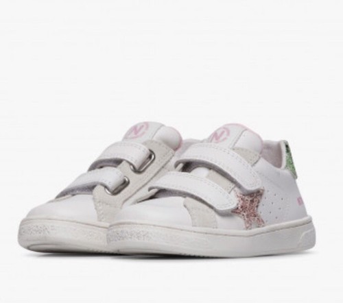 NWT NATURINO PINN VL GIRL'S CASUAL SHOES IN WHITE/PINK/LIGHT GREEN - Picture 3 of 16