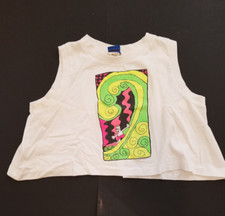 Vintage OP Ocean Pacific Crop Tank Top Women's M Surfer 1988 Made in USA