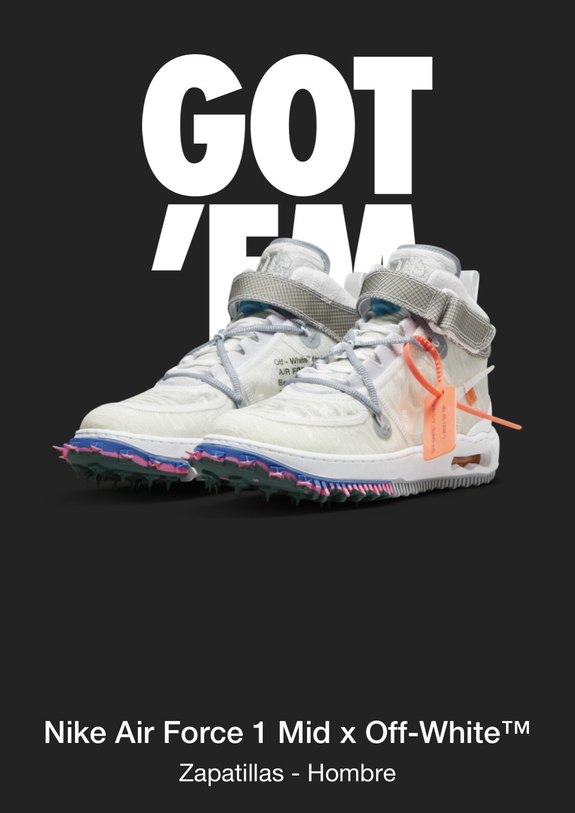 OFF WHITE X NIKE nike air force 1 mid x off white