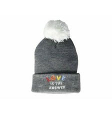 Tiny Whales Youth Love is the Answear Beanie Gray One Size
