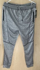 Joggers Burnside Womens Heather Gray W. Black Accents Tech Fleece NWT Large