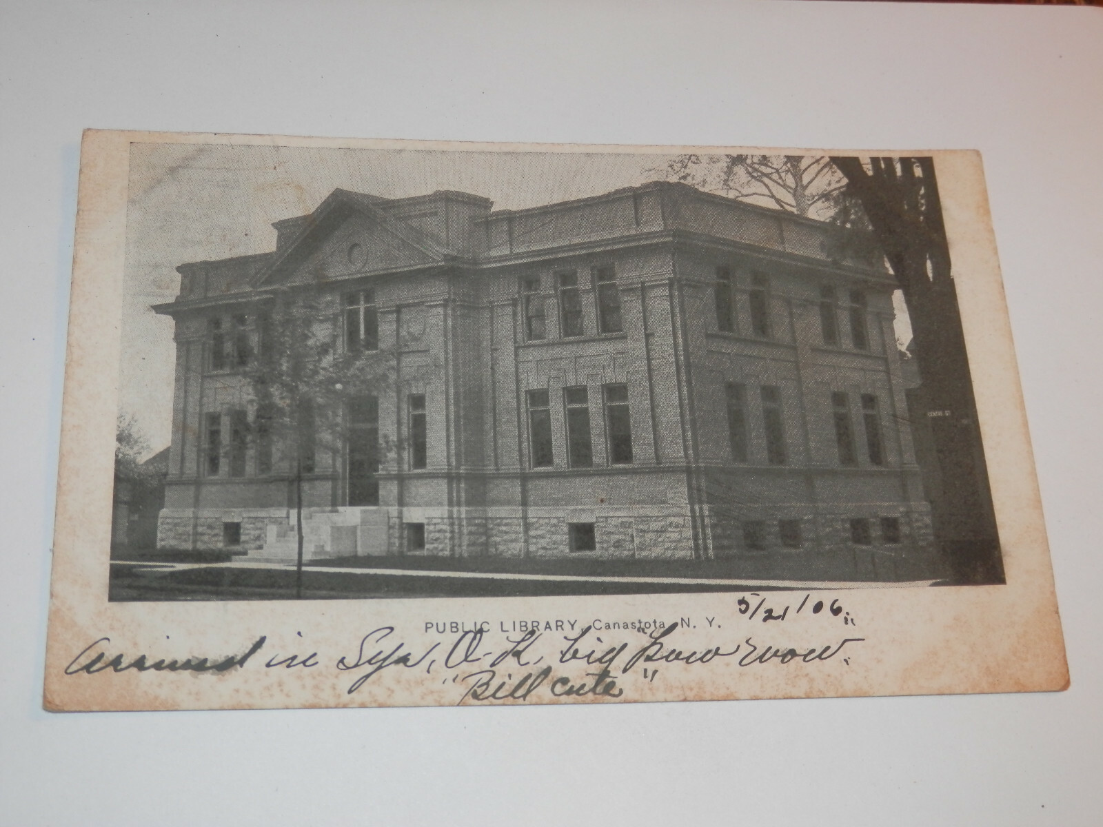 CANASTOTA NY 1906 POSTCARD PUBLIC LIBRARY eBay
