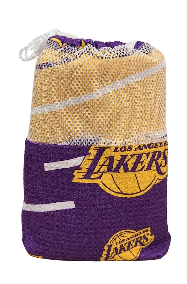 Toalla de playa de microfibra de doble cara 64" x 32" con bolsa de viaje (Los Angeles Lakers) Foto 4 de 4