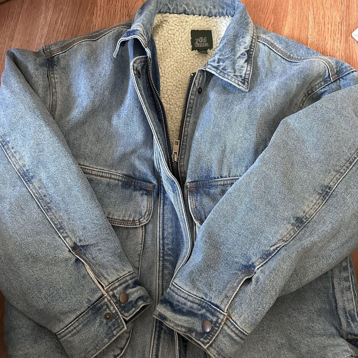 Wild Fable Sherpa-lined Oversized Denim Bomber Jacket | eBay Wild Fable Sherpa-lined Oversized Denim Bomber Jacket | eBay