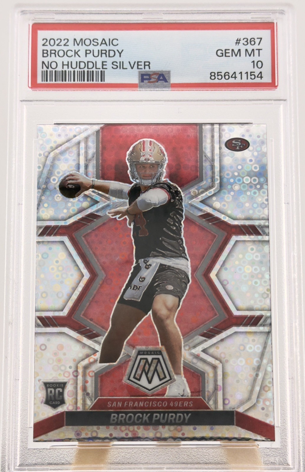 Brock Purdy 2022 Mosaic #367 — No Huddle Silver Mosaic — Rookie Card (RC)