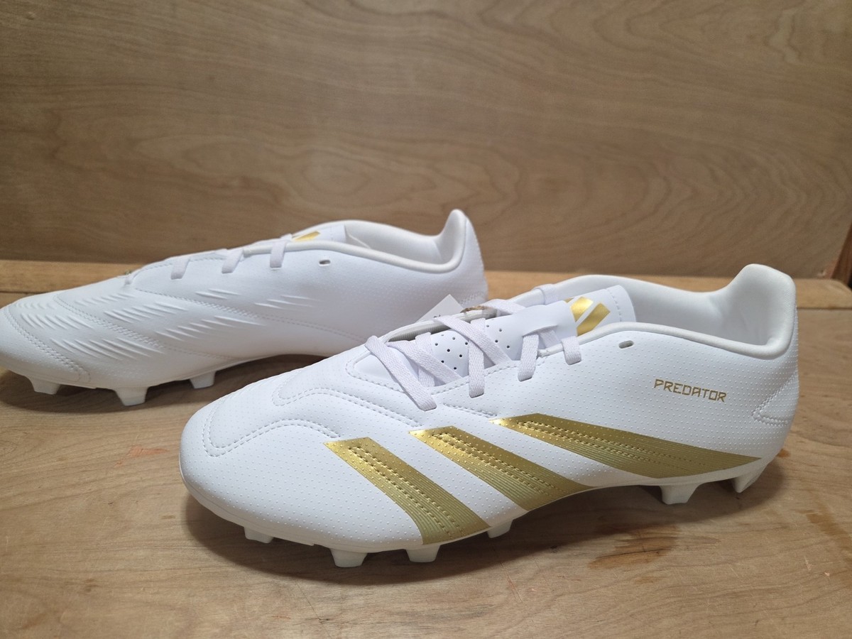 adidas predator club fxg soccer cleats white/gold size 11 