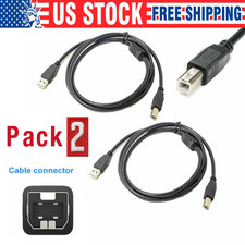 2Pcs NEW USB 2.0 A TO B High Speed Printer Scanner Premium Cable Cord 1.5m
