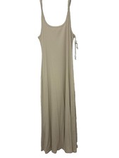 Women's Size XL Taupe Sleeveless Ribbed Maxi Dress NWT