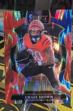 2025 Panini Select - Concourse Chase Brown #59 Red & Blue Shock Prizm