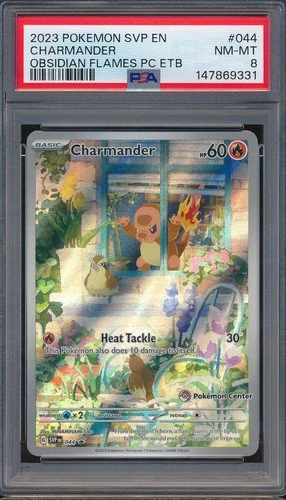 2023 Pokemon SVP 044 Charmander Obsidian Flames ETB Pokemon Center PSA 8 - 9331
