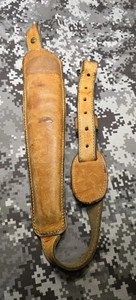 WHITE STITCHED PADDED SUEDE BACKED LEATHER RIFLE SLING SEE DESCRIPTION 