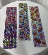 Vintage 90  s Lisa Frank 3 FULL Sticker Sheets Prism/Glitter Nostalgic Collect