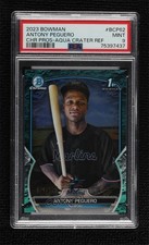 2023 Bowman Aqua Lunar Crater Refractor /125 Antony Peguero PSA 9 MINT 1n1n