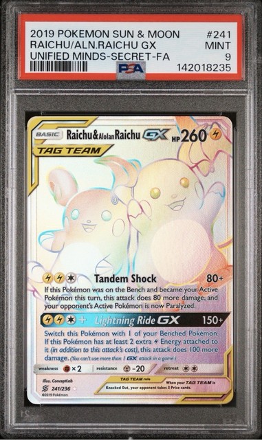 Raichu & Alolan Raichu GX #241 (Unified Minds (2019))