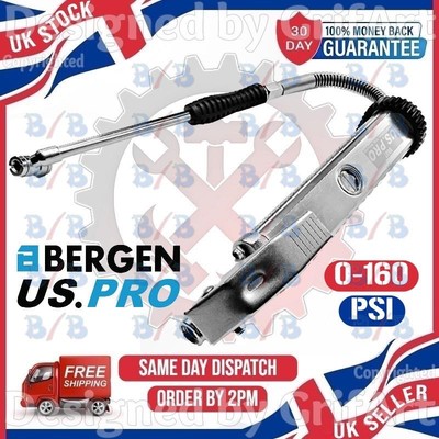 HEAVY DUTY PROFESSIONAL GARAGE AIR LINE TYRE INFLATOR  PUMP AND PRESSURE GAUGE