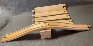 Lot 8 Wood Wooden Railroad Track Brio Compatible with Thomas The Tank IKEA? EUC