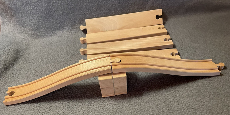 Lot 8 Wood Wooden Railroad Track Brio Compatible with Thomas The Tank IKEA? EUC