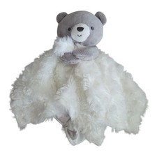 Carters Just One You Grey White Bear Print Lovey 13" Security Blanket Baby Toy