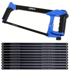 12" Adjustable Hacksaw Frame Set | (10) 24 TPI Bi-metal Blade Replacements