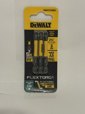 FlexTorq T30 Torx Impact Driver Bits, 1/4 x 2-1/4 In., 3-Pk. - DWAF2TX30IR3