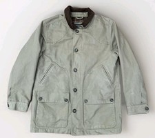 Eddie Bauer Heavy Flannel Lined Chore Jacket Mens Large Corduroy Barn Coat Zip