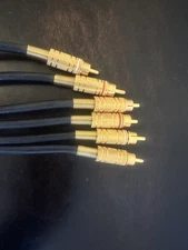 6 ft Gold Stereo RCA Cable Composite Premium 3 Male Triple Head, Studio