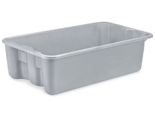 Pack of 3 Heavy-Duty Stack And Nest Container - 18 X 11 X 5", Gray