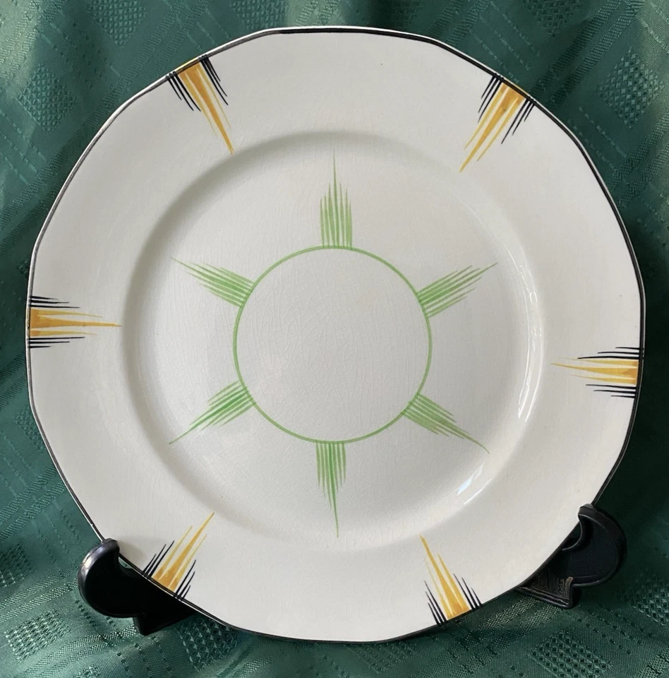 Barker Bros Tudor Ware Bundle Serving Plates Set of 3 Art Deco Hand Painted - Image 4 of 4