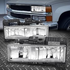 Crystal Chrome Housing Headlight Headlights For 92-99 Chevy Yukonsuburbantahoe
