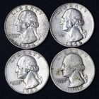 90% Silver Washington Quarter Lot Mixed Dates 1932–1964
